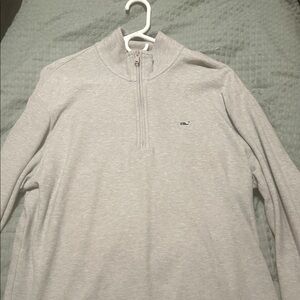 Vineyard Vines Light Gray Zip-Up Sweater
